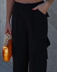 Mission Possible Cargo Wide Leg Pants - Black Oshnow