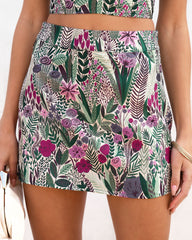 Modern Muse Floral Mini Skirt Oshnow