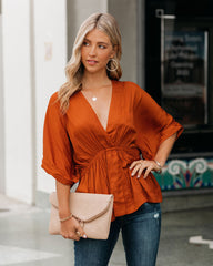 Mon Amour Kimono Top - Rust Oshnow