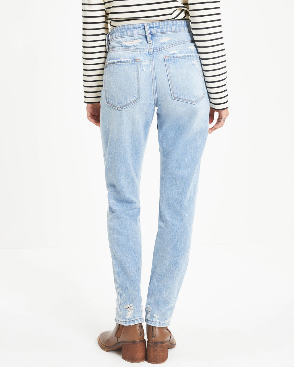 Monroe High Rise Rigid Distressed Straight Jeans
