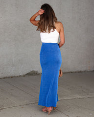 Aaliyah Side Slit Maxi Skirt - Blue
