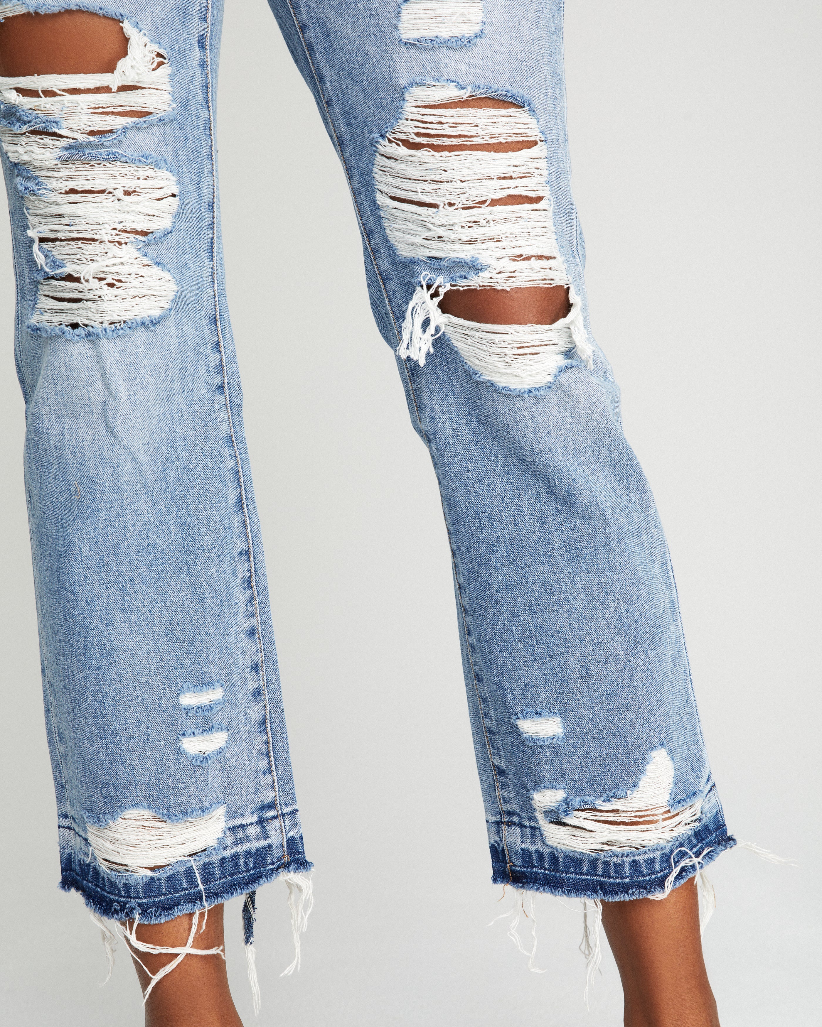 Neilson High Rise Distressed Straight Denim 