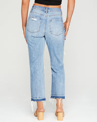 Neilson High Rise Distressed Straight Denim