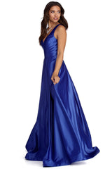 Nadia Satin Ball Gown Dress Oshnow