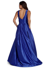 Nadia Satin Ball Gown Dress Oshnow