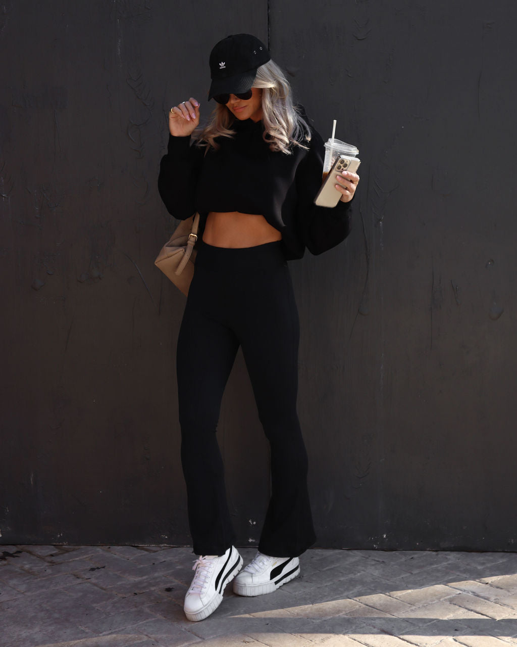 Namaste Mindset Ribbed Pants - Black Oshnow