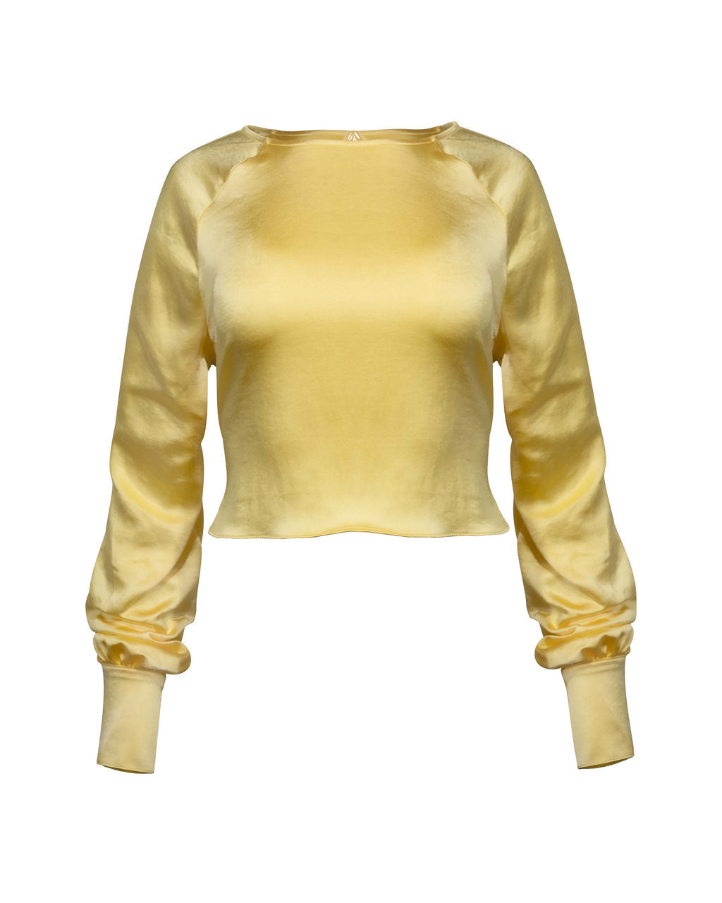 Naya Satin Crop Blouse - Yellow Oshnow