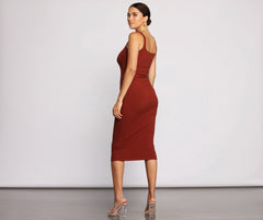 Need For Basics Ribbed Midi Dress Oshnow