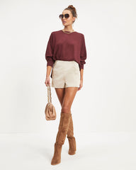Sudadera con abertura lateral Never Again - Vino 