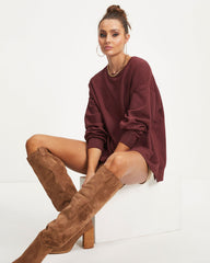 Sudadera con abertura lateral Never Again - Vino 