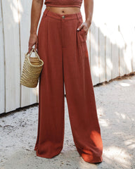 New Horizons Wide Leg Pocketed Pants Oshnow
