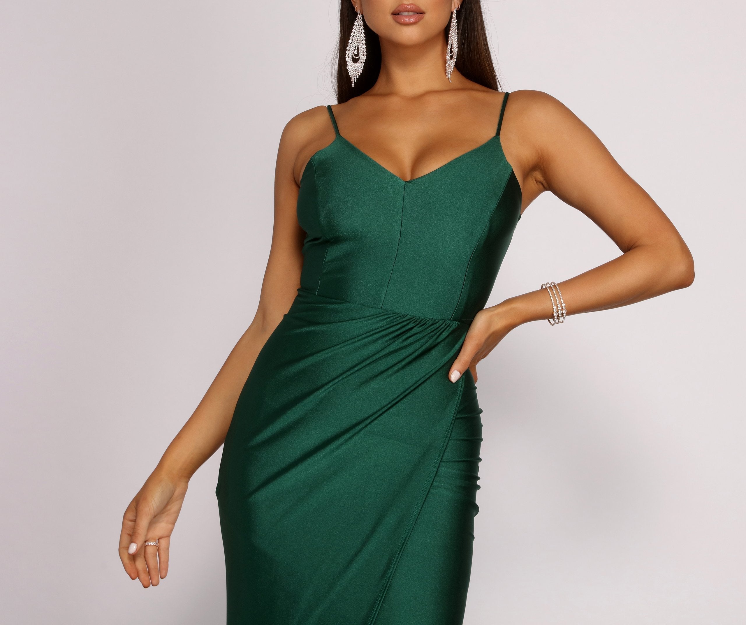 Nicki Formal Wrap Sleeveless Dress Oshnow