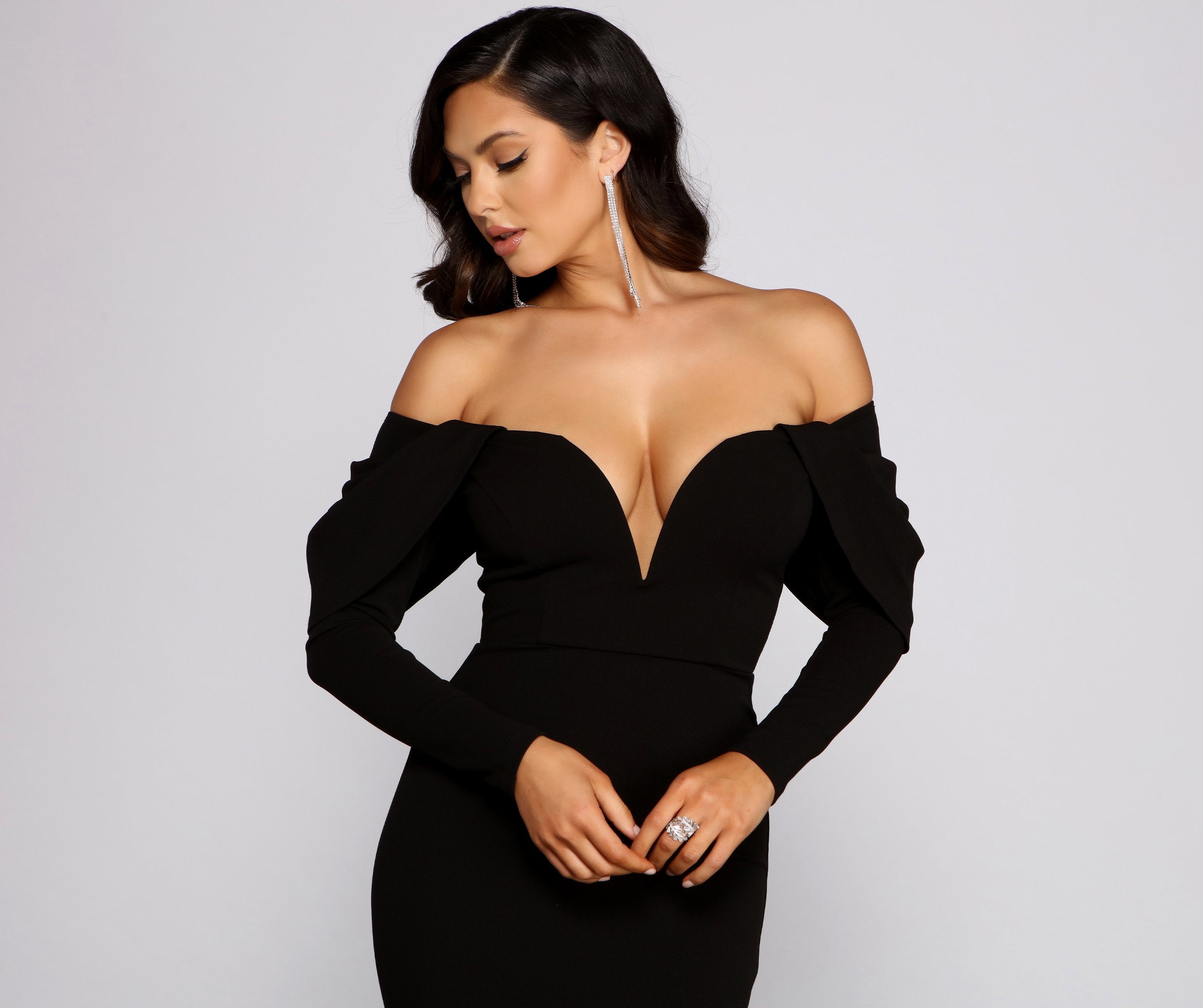 Nina Off The Shoulder Mermaid Dress Oshnow