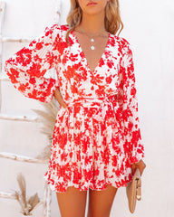 No Matter What Floral Pleated Romper Oshnow