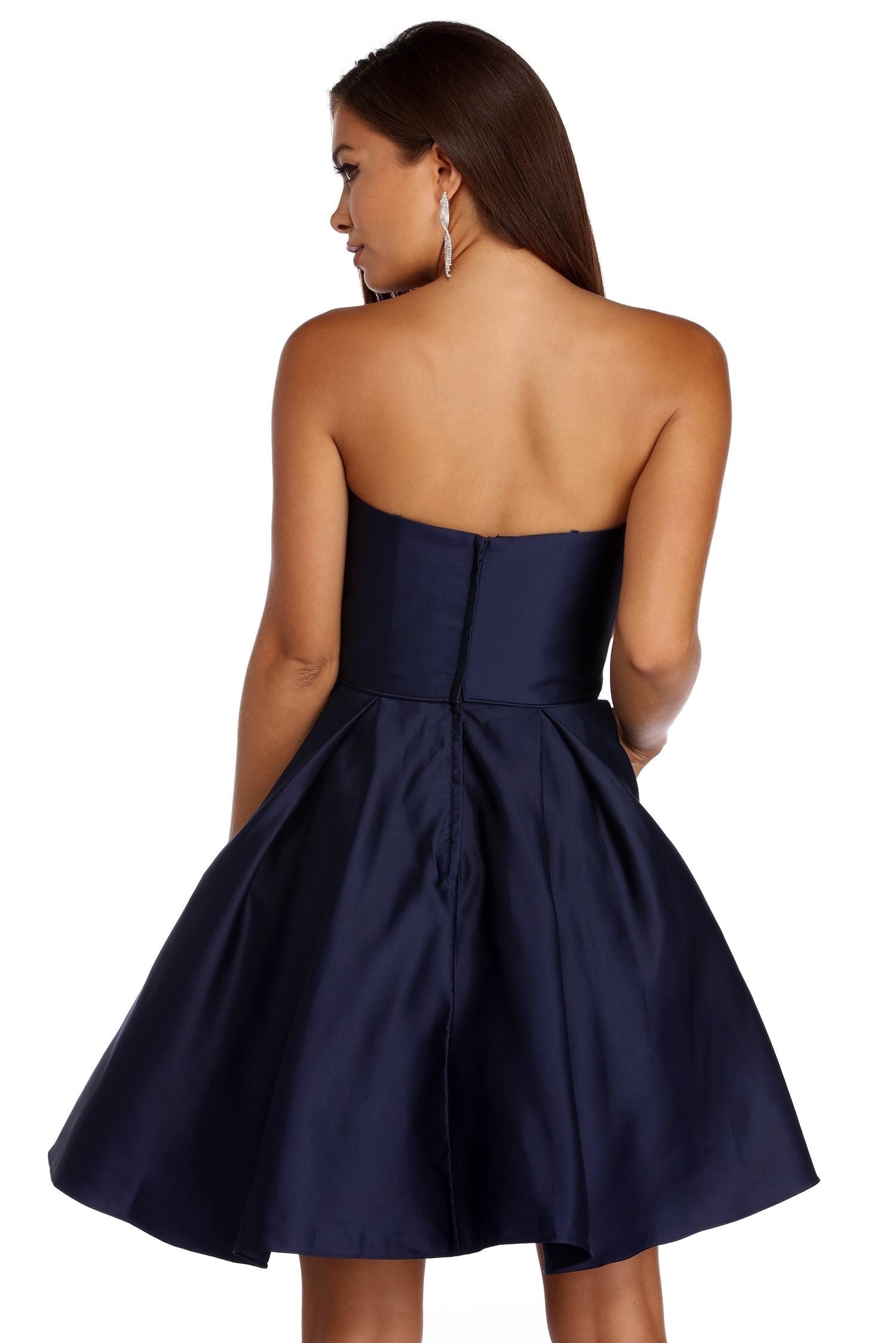 Noelle Formal Satin Party Dress Oshnow