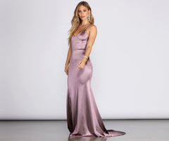 Nola Darling Satin Evening Gown Oshnow