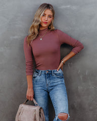 Norton Mock Neck Knit Top - Acorn Oshnow