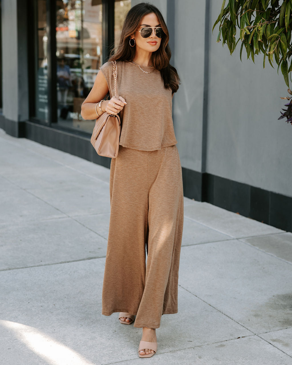 Not What It Seems Pocketed Jumpsuit - Mocha Oshnow