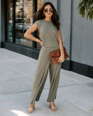 Not What It Seems Pocketed Jumpsuit - Olive Oshnow