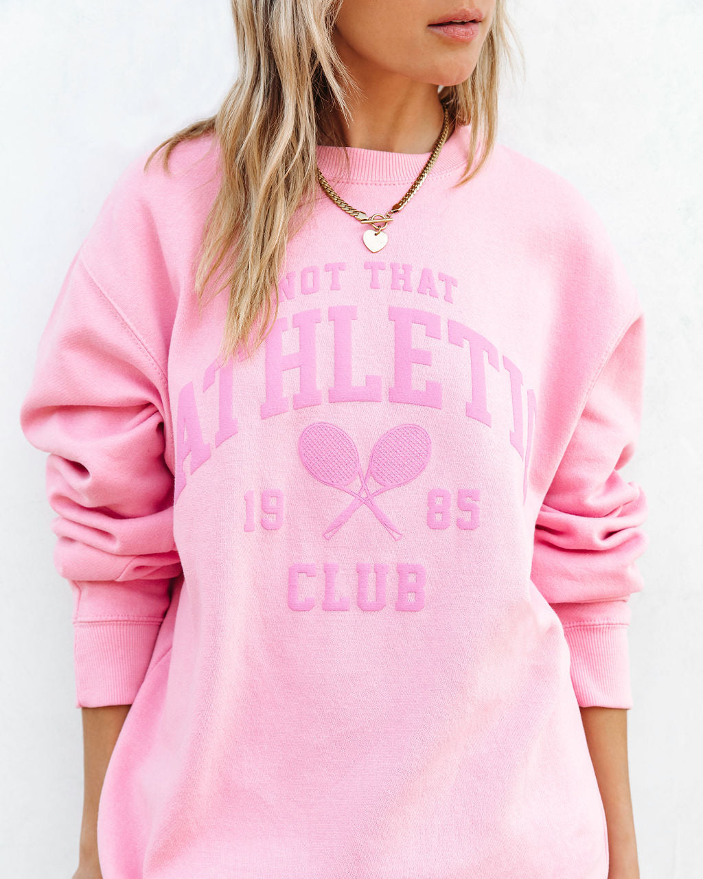 Not That Athletic Cotton Blend Sweatshirt - Pink