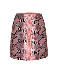 Nyomi Snake Print Embossed Mini Skirt Oshnow