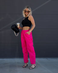 Old Skool Cargo Nylon Pants - Fuchsia Oshnow