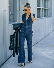 Olivera Pocketed Denim Jumpsuit Oshnow