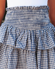 On A Yacht Smocked Gingham Mini Skort Oshnow