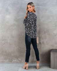 Only In Your Dreams Floral Lace Up Blouse Oshnow