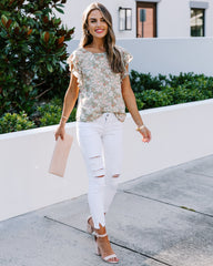 Ophelia Floral Flutter Blouse Oshnow