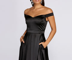 Ophelia Formal High Slit Satin Dress Oshnow