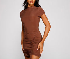 Own That Ruched Tie Bodycon Dress Oshnow