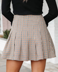Oxford Plaid Pleated Mini Skirt Oshnow
