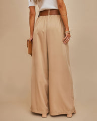 PREORDER - Taylor Belted Pocketed Pants - Khaki Oshnow