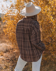 Pauline Cotton Plaid Button Down Top Oshnow