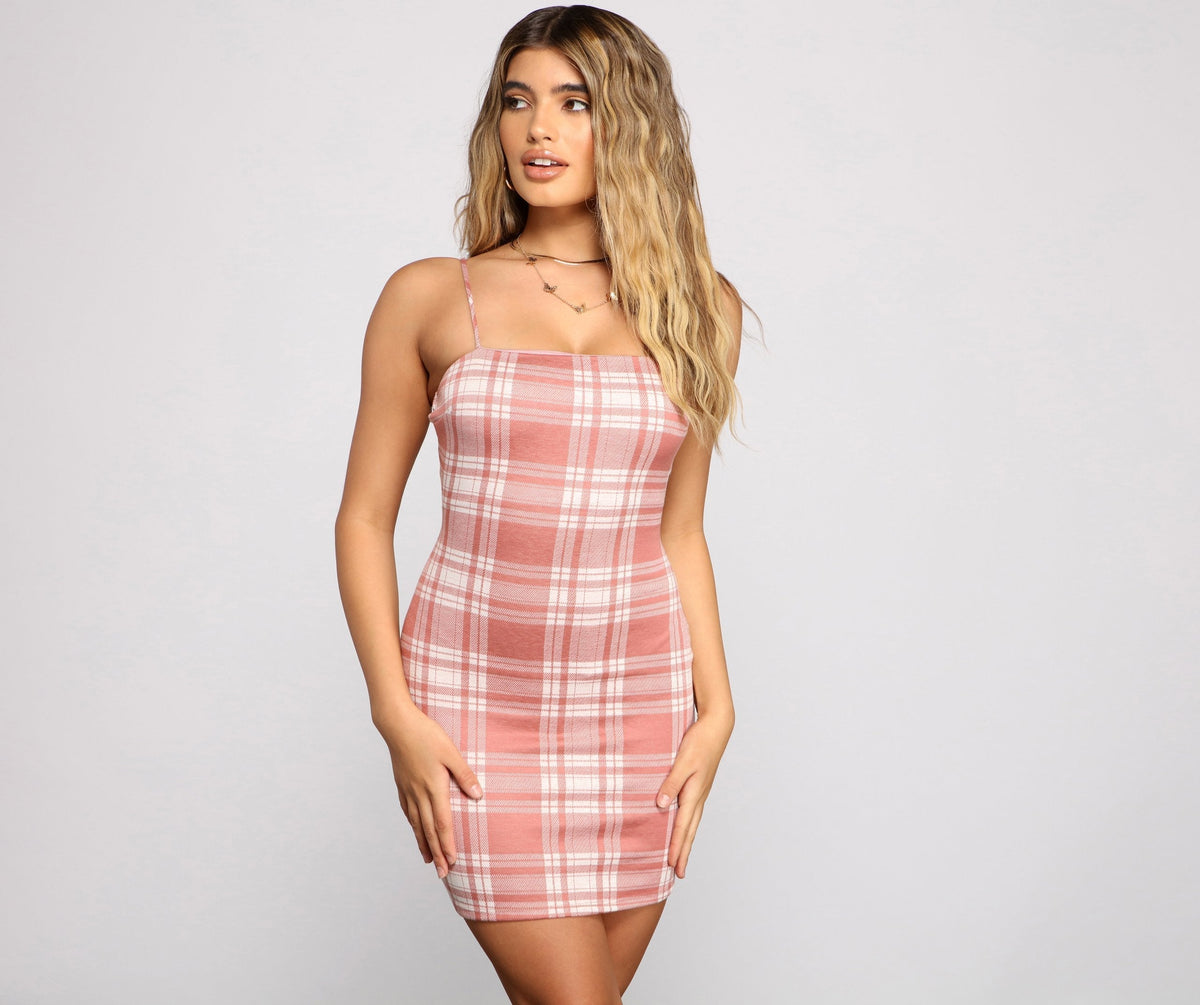 Pep It Up Plaid Mini Dress Oshnow