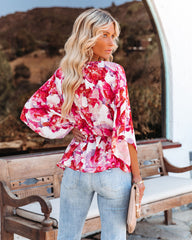 Perfect Poetry Floral Peplum Blouse Oshnow