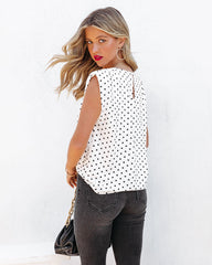 Perfection Padded Polka Dot Blouse Oshnow