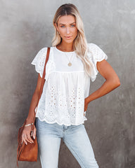 Persephone Cotton Eyelet Babydoll Top Oshnow