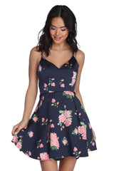 Pia Satin Floral Party Dress Oshnow