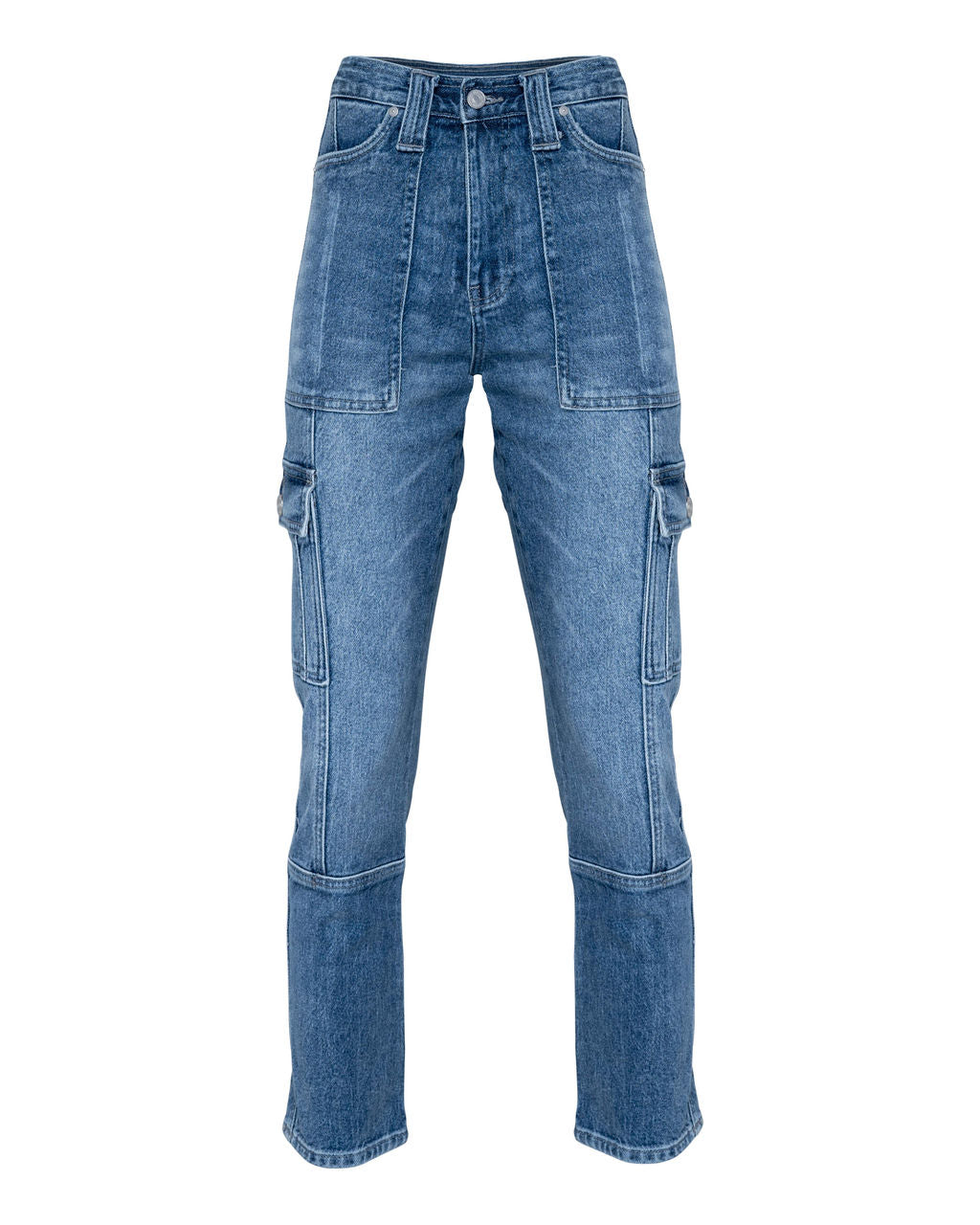 Pippa High Rise Slim Straight Cargo Denim Oshnow