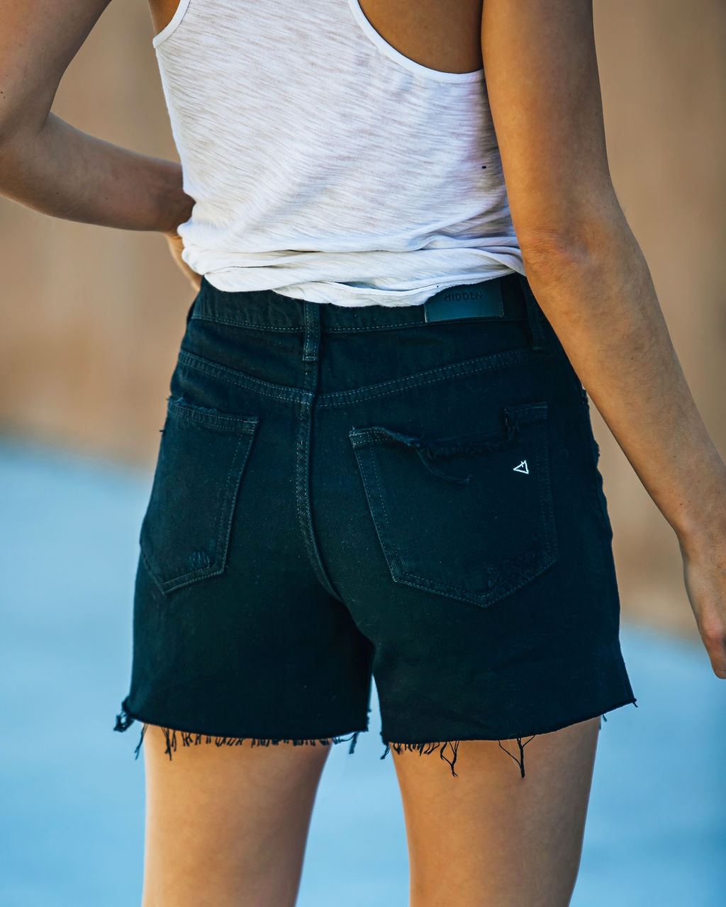 Pixie High Rise Distressed Denim Shorts Oshnow