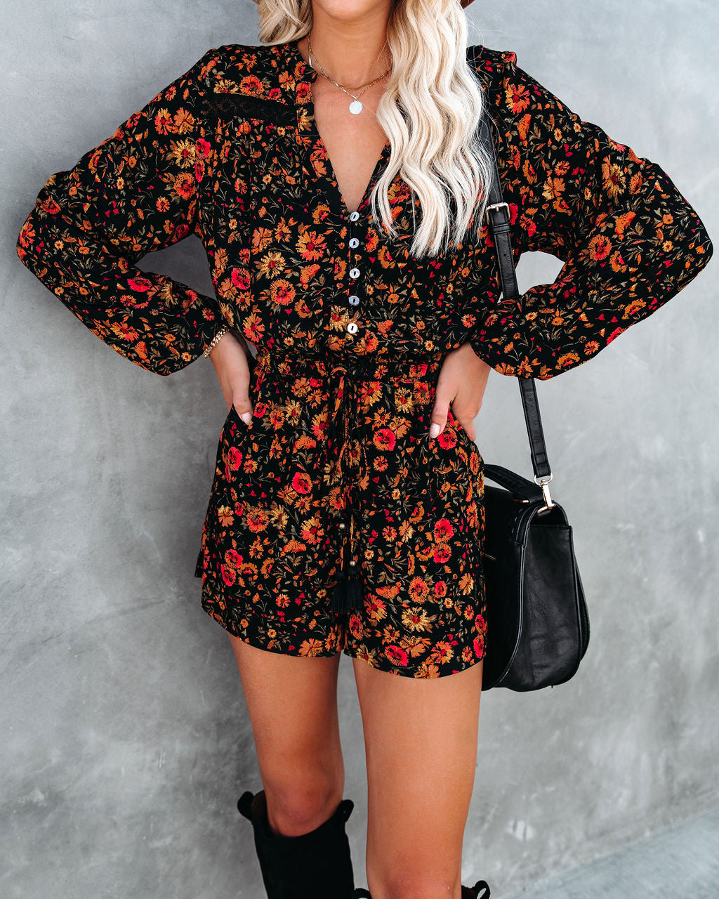 Plant Smiles, Harvest Love Button Down Romper Oshnow