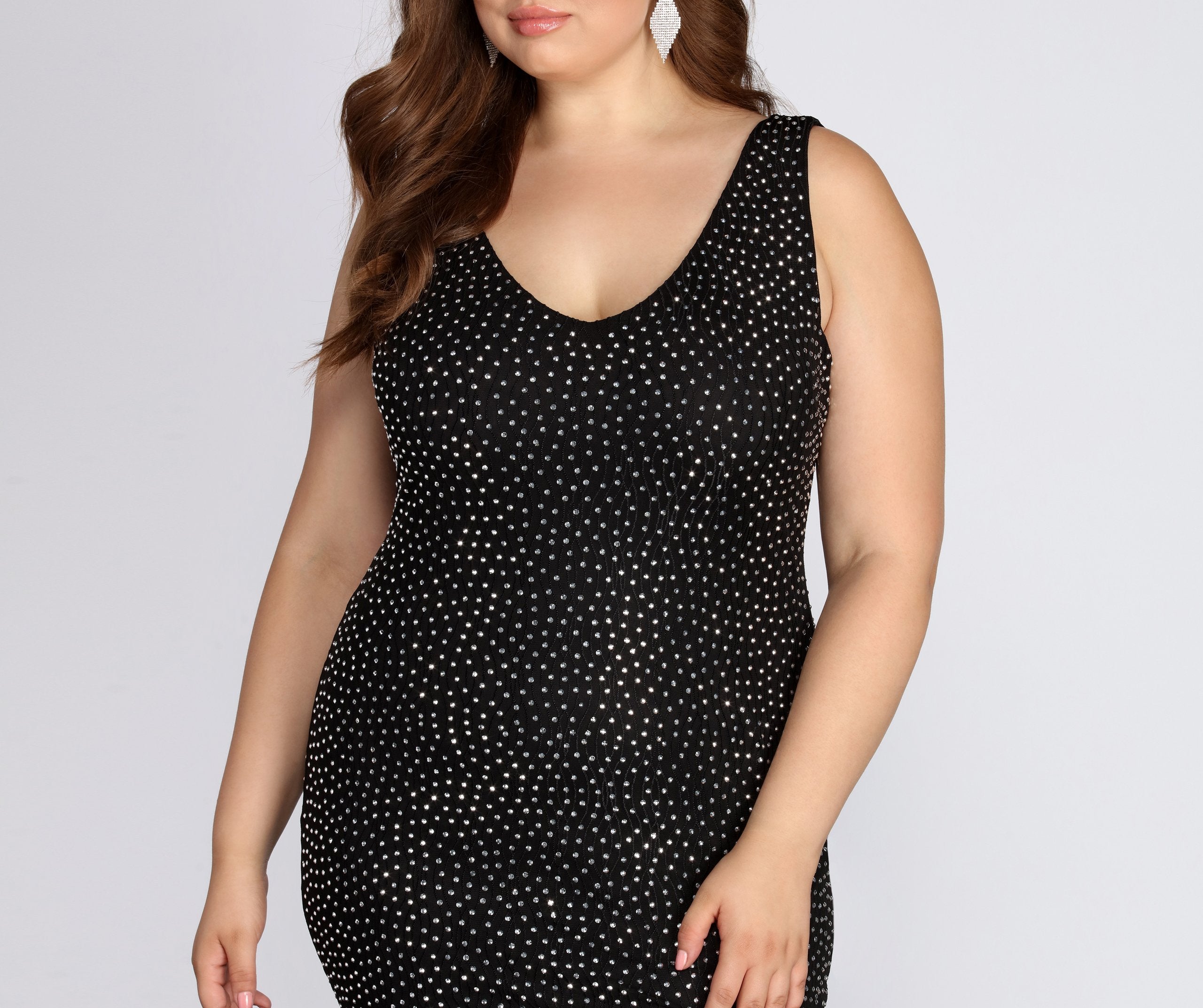 Plus Allegra Studded Cocktail Dress Oshnow