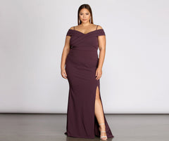 Plus Aurora Formal High Slit Mermaid Dress Oshnow