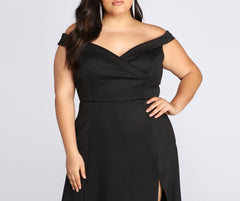 Plus Lucy Formal High Slit Dress Oshnow