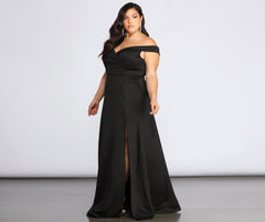 Plus Lucy Formal High Slit Dress Oshnow