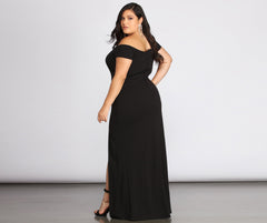 Plus Oriana Off-Shoulder Gown Oshnow