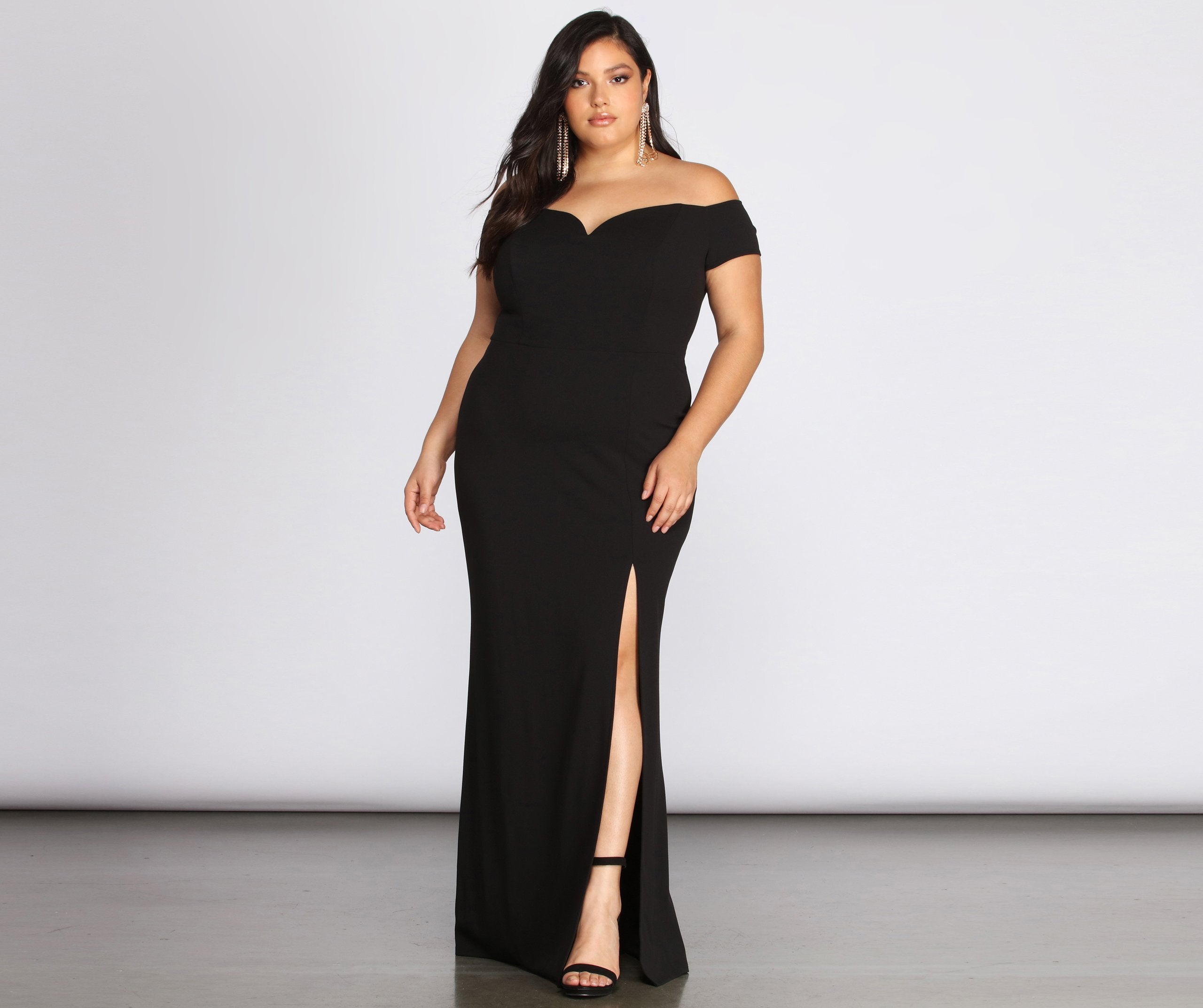 Plus Oriana Off-Shoulder Gown Oshnow