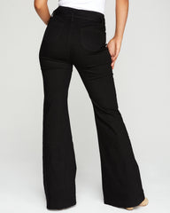 Poppy High Rise Flare Tie Denim - Black Oshnow